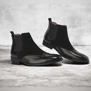 GINO VITALE wingtip brogue Chelsea boots men’s dress shoes size 11